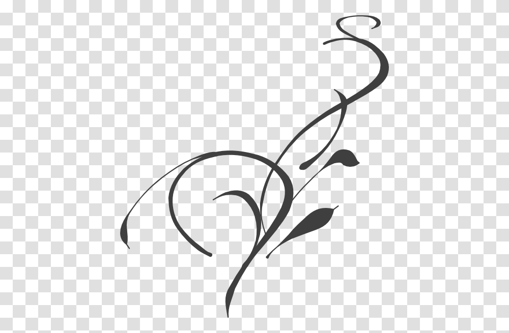 Swirl Clipart Black, Stencil, Handwriting, Plant Transparent Png