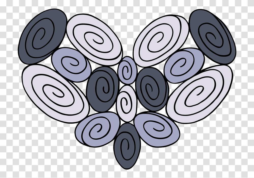 Swirl Heart Circle Area, Number, Spiral Transparent Png