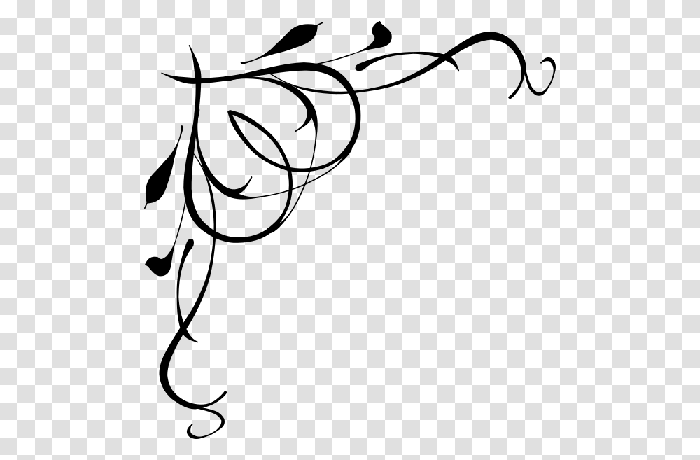 Swirl Ivy Clipart Black Amp White Corners, Gray, World Of Warcraft Transparent Png