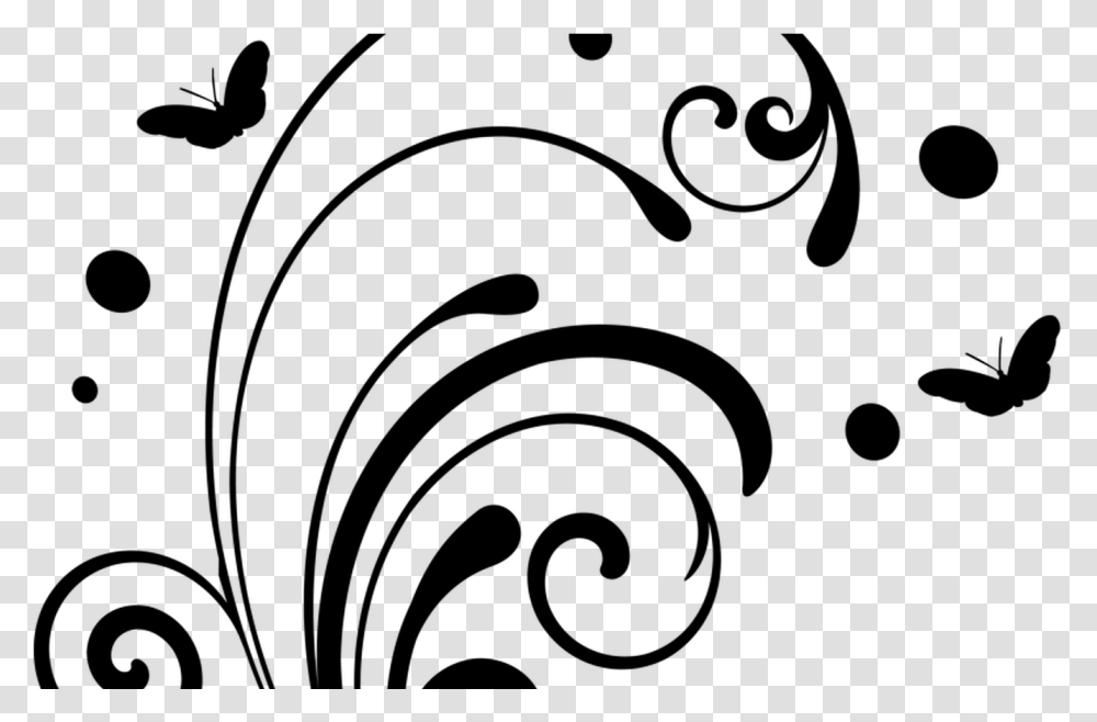 Swirl Line Design Images Butterfly Design Black And White, Gray, World Of Warcraft Transparent Png