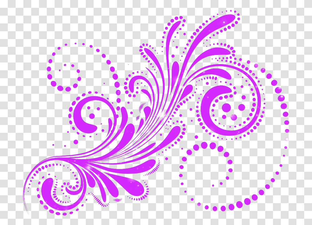 Swirl Swirls Purple Decoration Glitter Molecules In Swirl Design, Floral Design, Pattern Transparent Png
