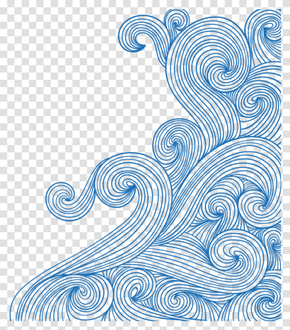 Swirl Wave Doodle, Pattern, Ornament, Fractal, Bird Transparent Png