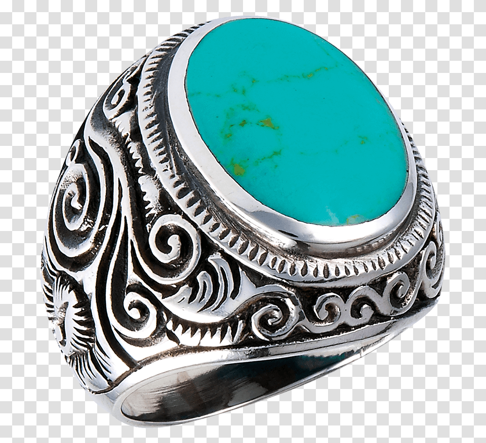 Swirled Scrollwork Turquoise Ring Titanium Ring, Accessories, Accessory, Jewelry Transparent Png