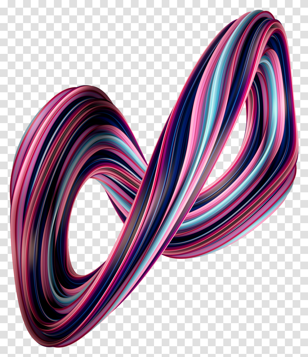 Swirling 3d Shapes Graphic Design, Wire, Purple Transparent Png