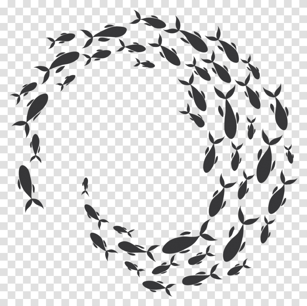 Swirling School Of Fish Sticker School Of Fish Silhouette, Face, Photography, Astronomy Transparent Png