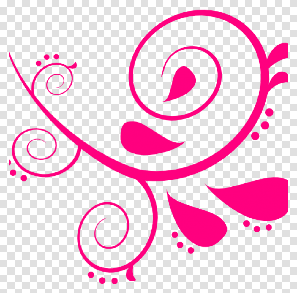 Swirls Clip Art Pink Left Swirl Clip Art At Clker Vector Pink Swirl Background, Floral Design, Pattern, Poster Transparent Png