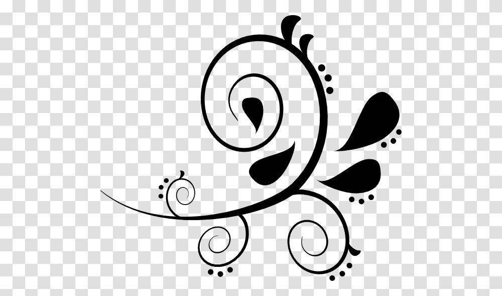 Swirls Clipart Black And White, Floral Design, Pattern, Stencil Transparent Png