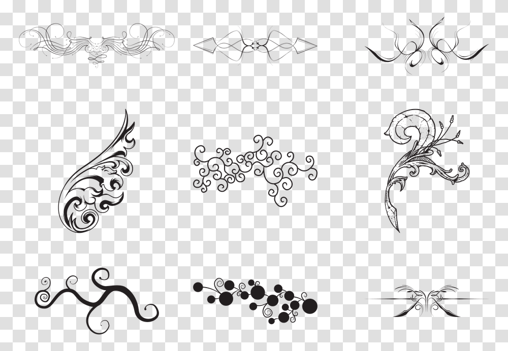 Swirls Symbols Design Decoration Symbols, Floral Design, Pattern Transparent Png