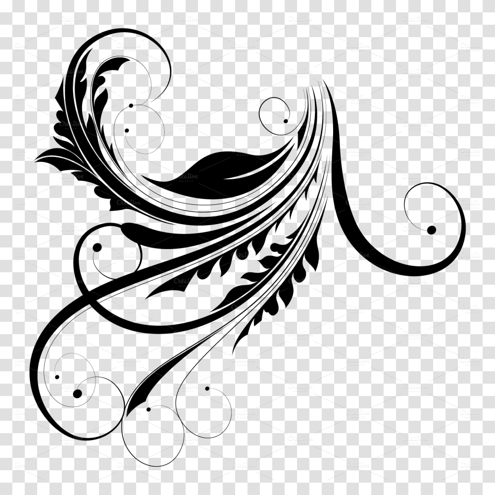Swirls White And Black, Pattern, Texture, Rug, Grille Transparent Png