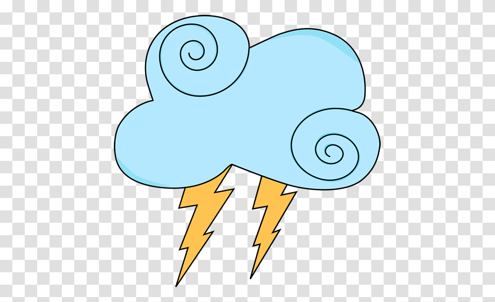 Swirly Cloud With Lightning Weather Clip Art Clouds, Animal, Invertebrate, Sea Life, Snail Transparent Png