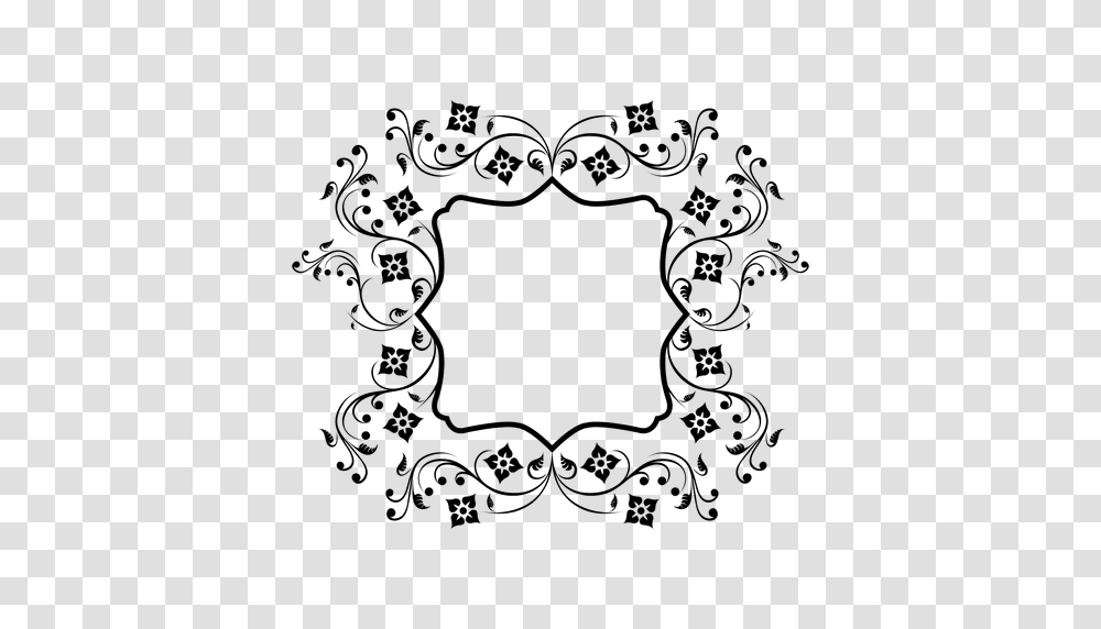 Swirly Floral Square Frame, Gate, Pattern Transparent Png