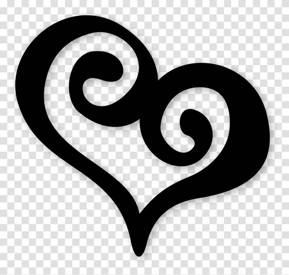 Swirly Heart Snapdragon Snippets Design Black And White Tree, Gray, World Of Warcraft Transparent Png