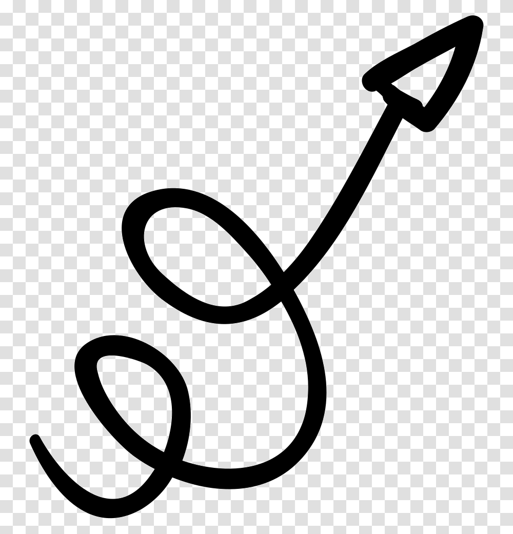 Swirly Scribbled Arrow Icon Free Download, Shovel, Tool, Scissors Transparent Png