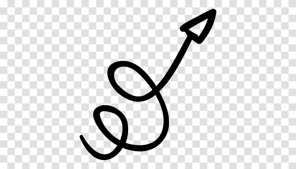 Swirly Scribbled Arrow, Scissors, Blade, Weapon Transparent Png