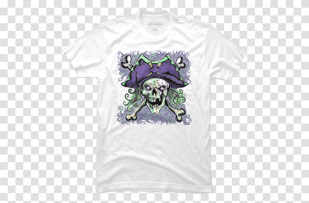 Swirly Skeleton Captain T Shirt By Mattising Design Humans Anthropologist, Clothing, Apparel, T-Shirt, Dye Transparent Png