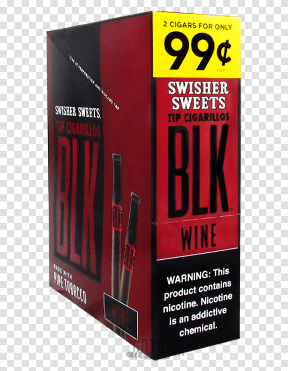 Swisher Sweets Blk Tip Cigarillos Wine Swisher Sweets, Text, Advertisement, Bottle, Paper Transparent Png