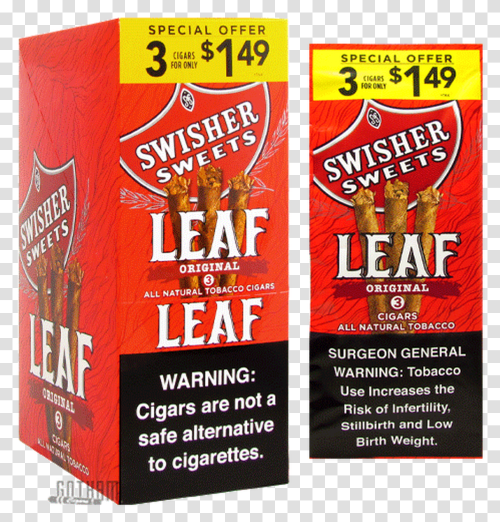 Swisher Sweets Leaf Original Box And Foil Pack Swisher Sweets, Advertisement, Poster, Flyer, Paper Transparent Png