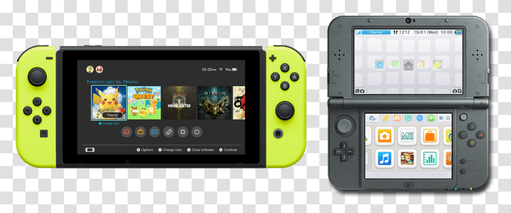 Switch And 3ds Home Screen Comparison Switch Yellow Joy Cons, Mobile Phone, Electronics, Cell Phone, Tablet Computer Transparent Png