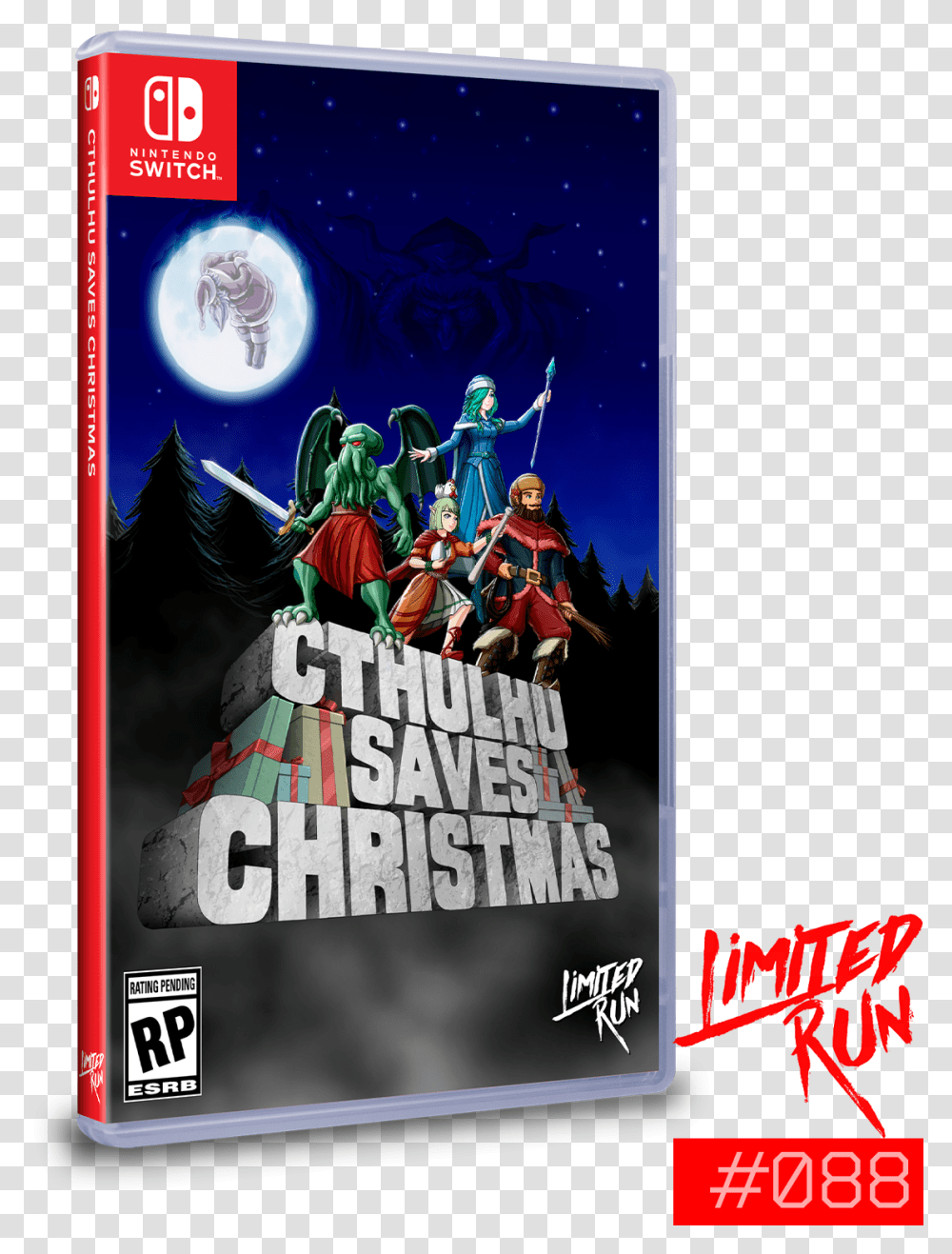 Switch Limited Run 88 Cthulhu Saves Christmas Cover, Person, Human, Dvd, Disk Transparent Png