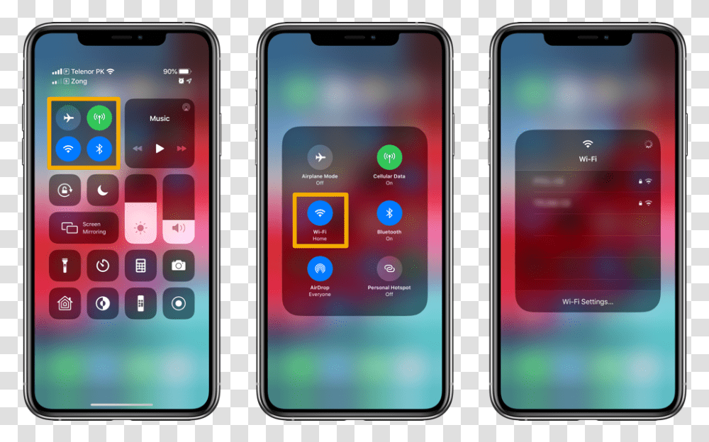 Switch Wi Fi Networks From Control Center Ios 14 Iphone, Mobile Phone, Electronics, Cell Phone Transparent Png