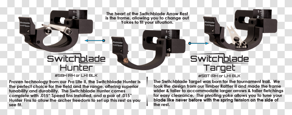 Switchblade Bodoodle Switchblade Hunter Arrow Rest, Gun, Weapon, Machine, Tool Transparent Png