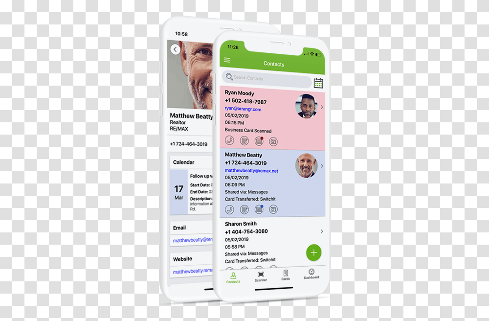 Switchit Digital Business Card App Free For Android & Iphone Mobile Phone, Text, Person, Id Cards, Document Transparent Png