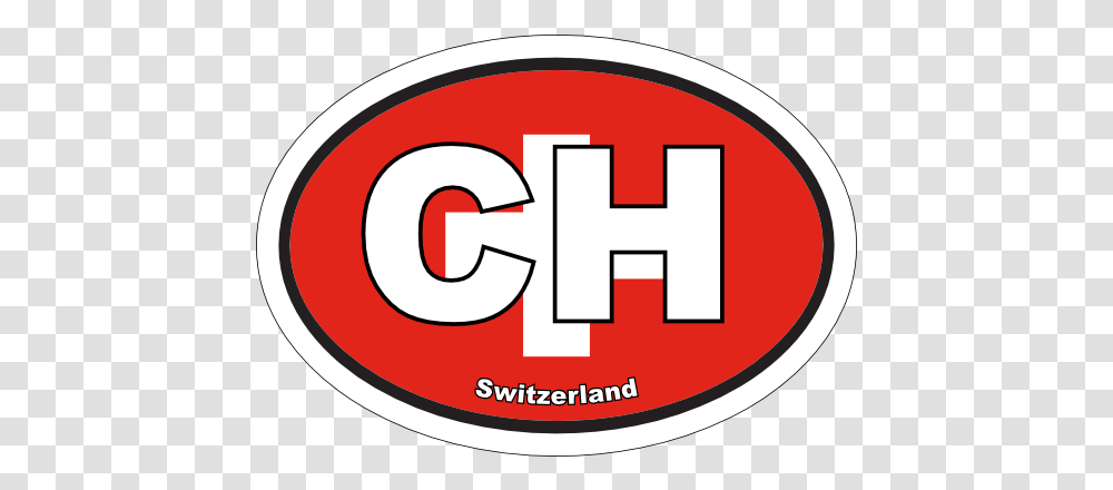 Switzerland Ch Flag Oval Sticker Dot, Label, Text, First Aid, Logo Transparent Png