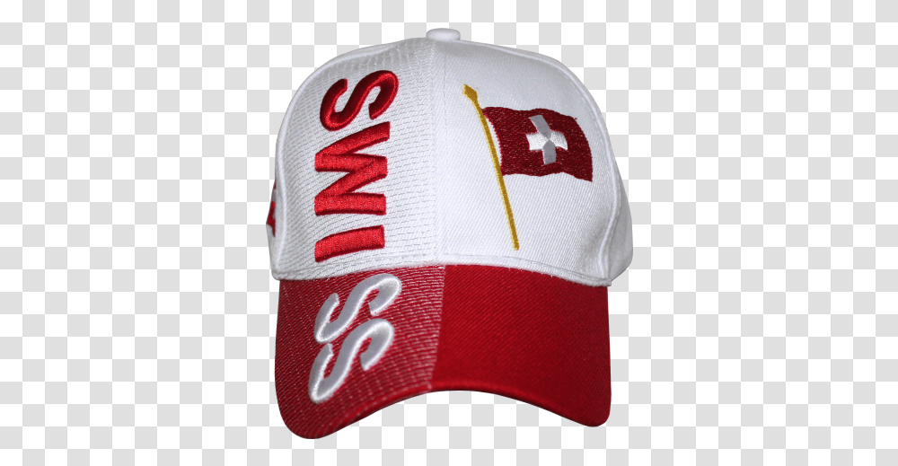 Switzerland Rough Tex White Cap Ruffin Flag For Baseball, Clothing, Apparel, Hat, Baseball Cap Transparent Png