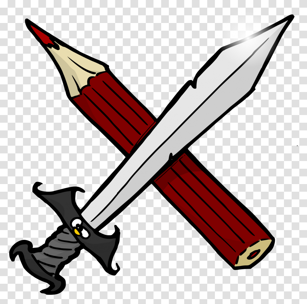 Sword And Pencil, Weapon, Weaponry, Blade Transparent Png