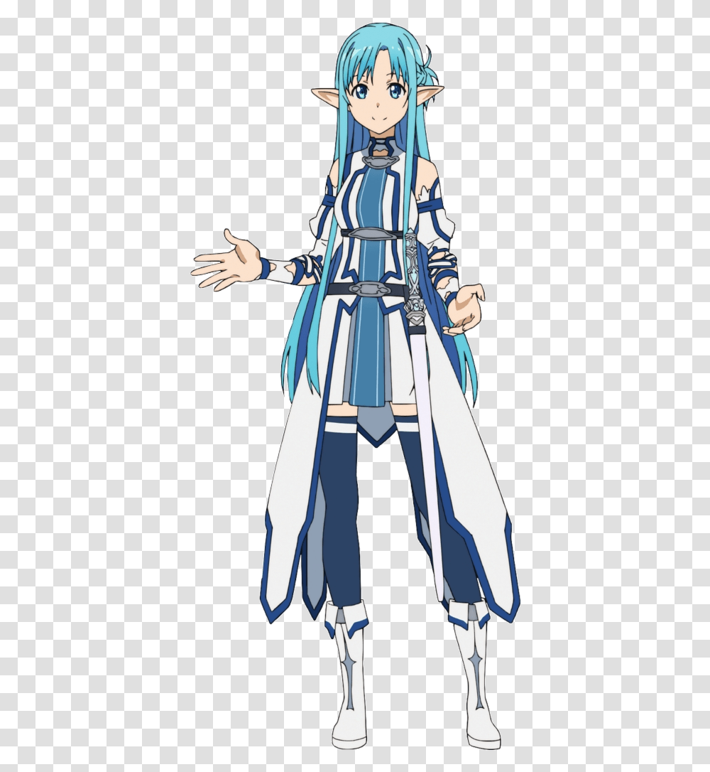 Sword Art Online Cosplay Clipart Kirito Asuna Alfheim Sword Art Online Asuna Blue, Person, Human, Apparel Transparent Png