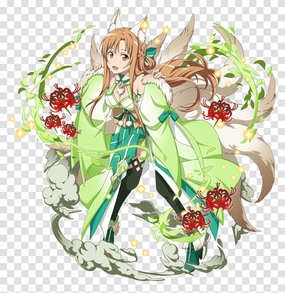 Sword Art Online Foxy Beauty Asuna Download Asuna Memory Defrag, Floral Design, Pattern, Plant Transparent Png