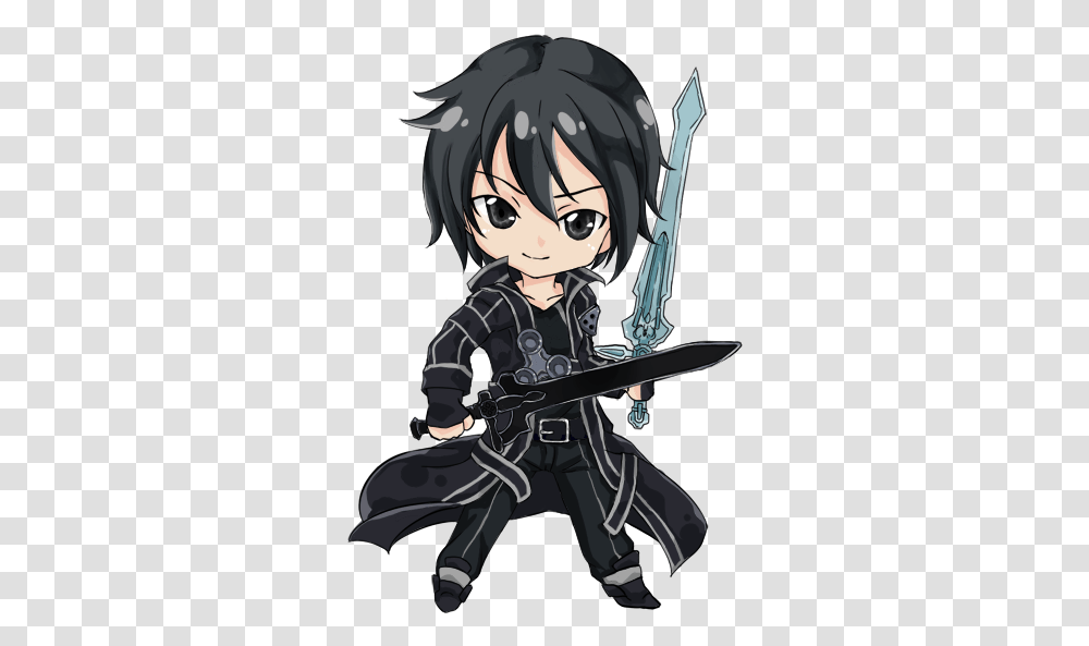 Sword Art Online Image And Information Chibikirito Aottg Kirito, Person, Human, Manga, Comics Transparent Png