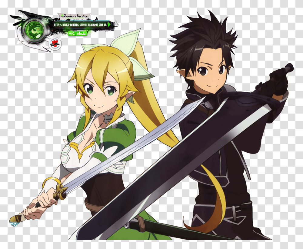 Sword Art Online Kirito And Leafa Kirito Y Leafa Transparent Png