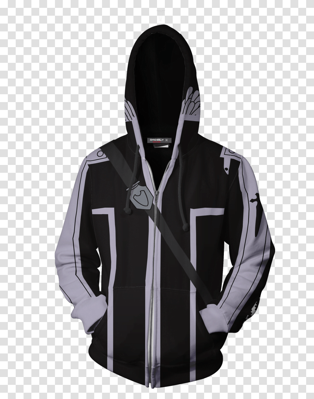Sword Art Online Kirito Cosplay Zip Up Hoodie Jacket Trump Hoodie, Apparel, Coat, Sweatshirt Transparent Png