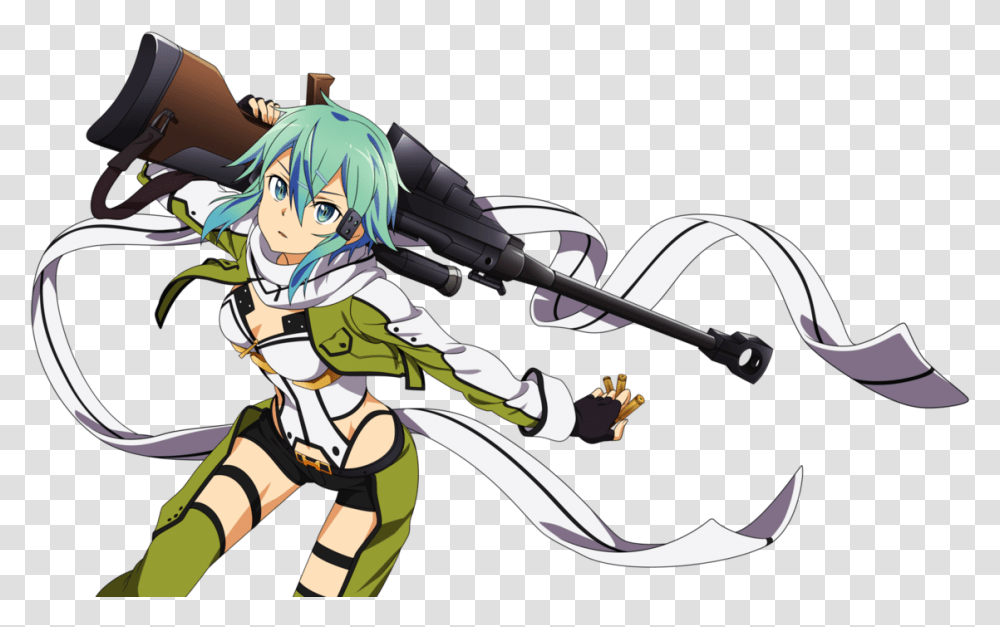 Sword Art Online Sinon, Manga, Comics, Book, Person Transparent Png