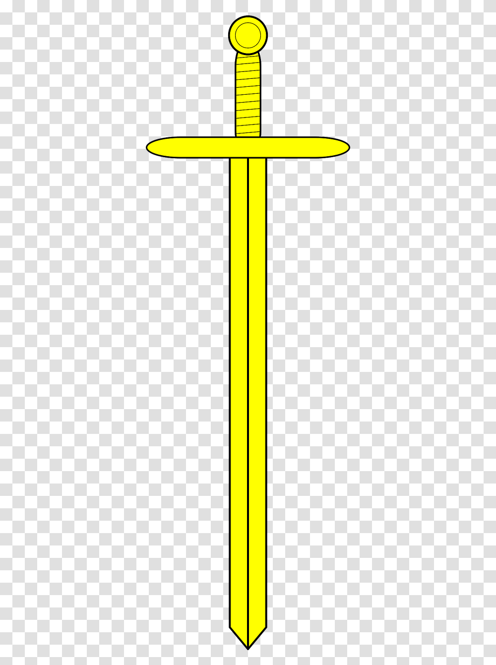 Sword Blade Weapon Free Picture Yellow Sword Clipart, Cross, Weaponry, Emblem Transparent Png