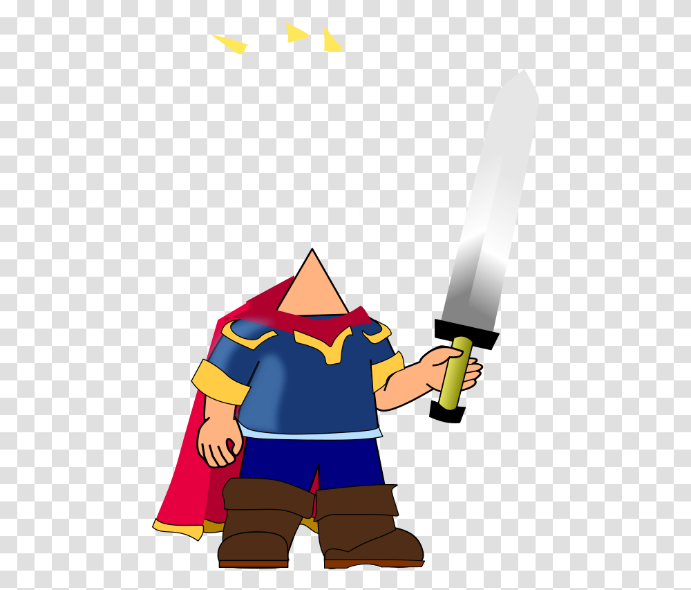 Sword Cartoon Man With Sword, Weapon, Weaponry, Blade, Knife Transparent Png