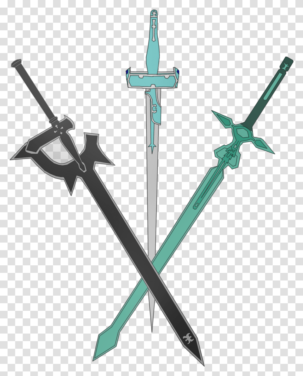 Sword Drawing Sao Sword Asuna And Kirito, Weapon, Weaponry, Spear, Blade Transparent Png