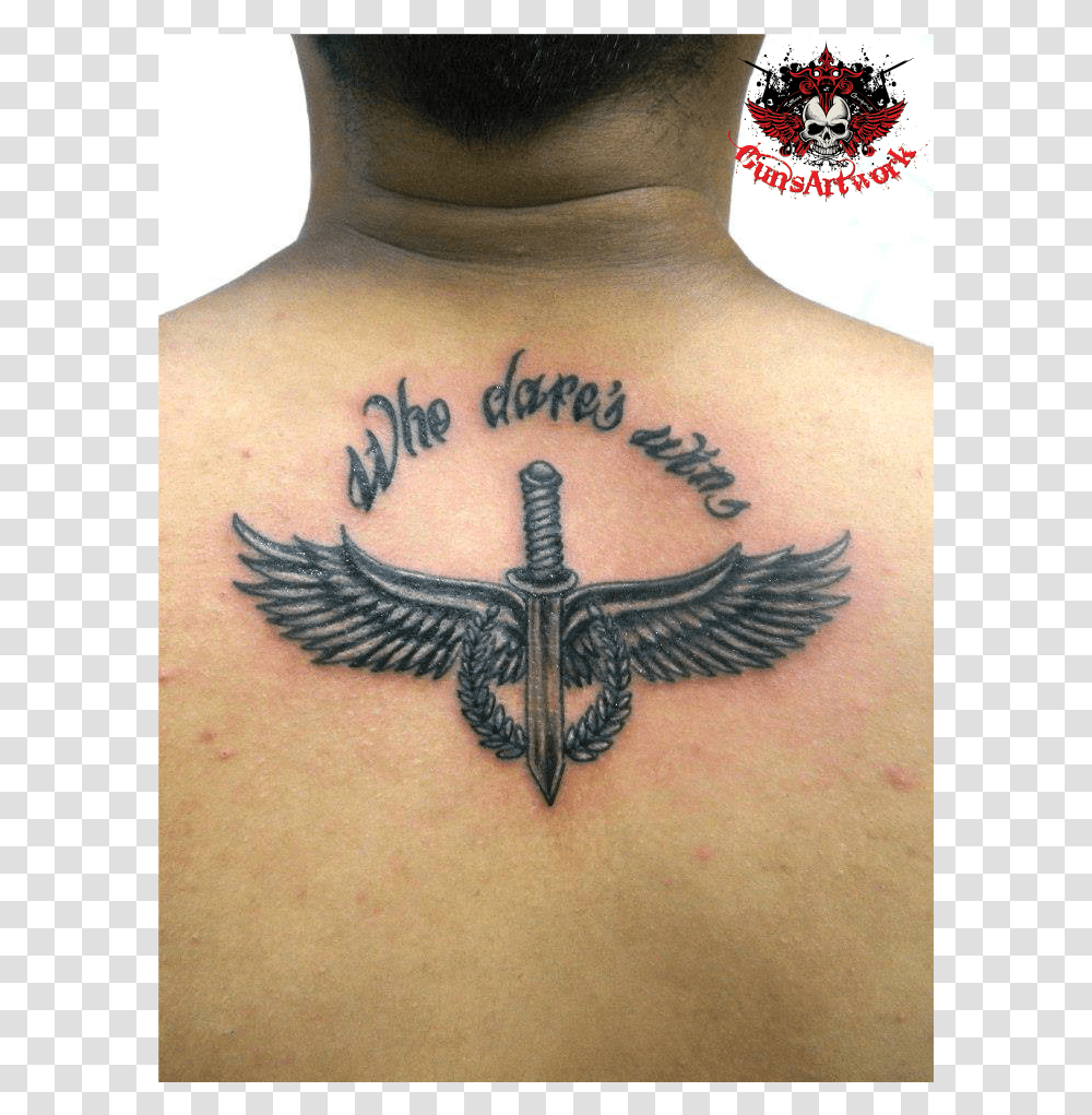 Sword With Wings Tattoo, Skin, Person, Human Transparent Png