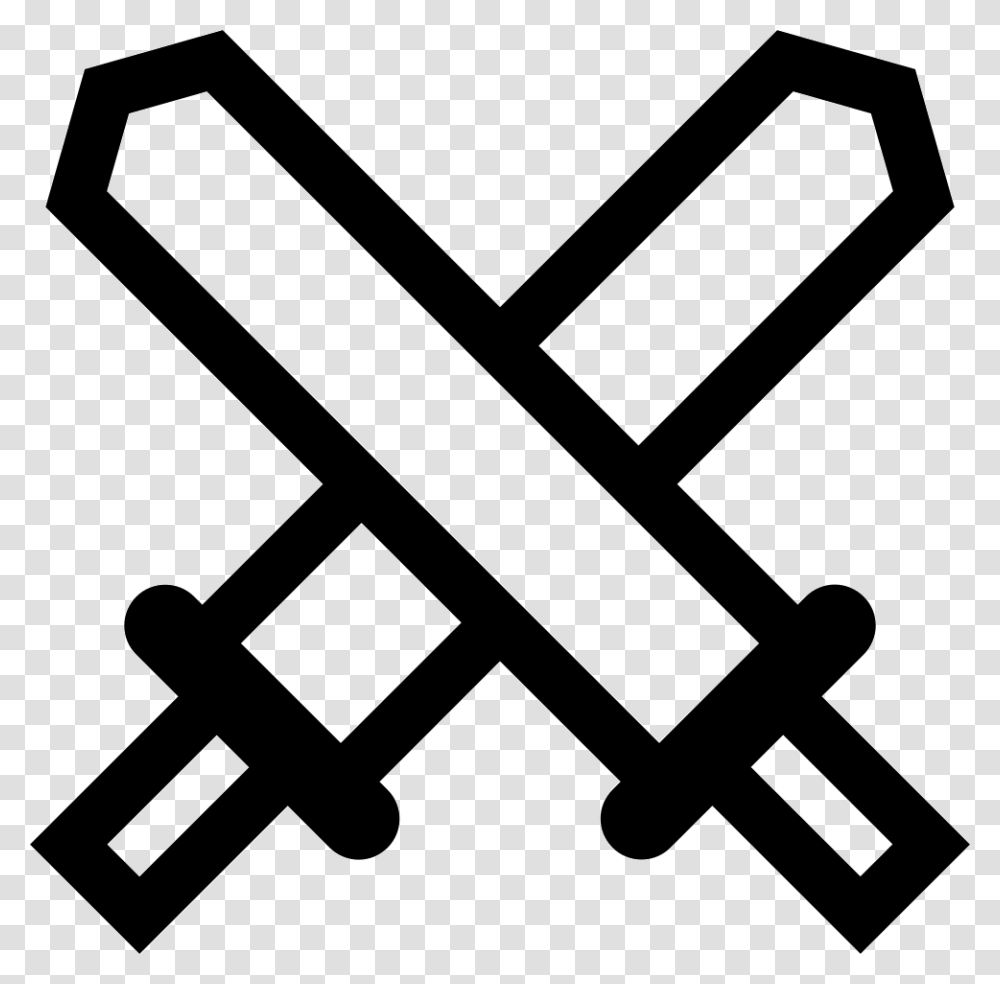 Swords Crossed Workout Icon Free, Stencil Transparent Png