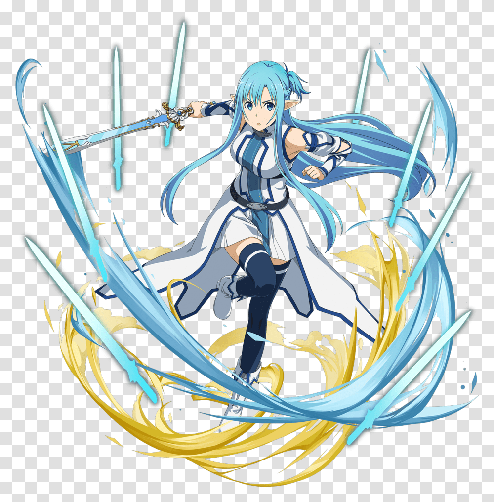 Swordsman Of Water Sword Art Online Memory Defrag 6 Star Alo Asuna Sao Md, Person, Graphics, Emblem, Symbol Transparent Png
