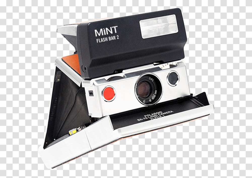 Sx 70 With Mint Flash Bar Polaroid Sx 70 Accessories, Camera, Electronics, Digital Camera, Projector Transparent Png