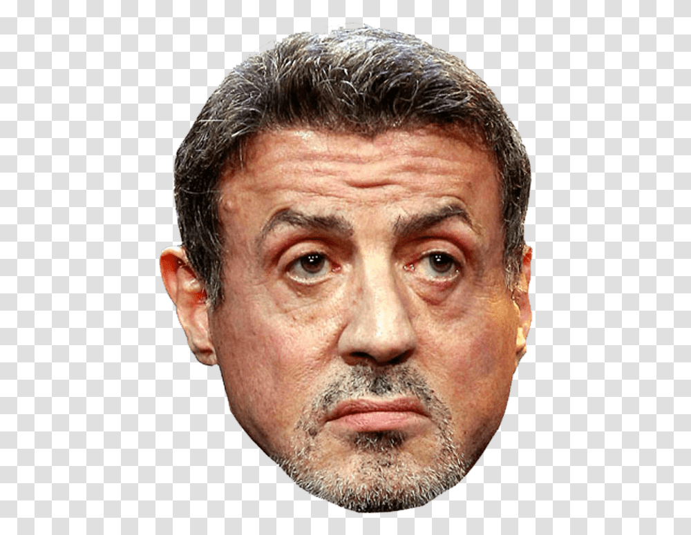 Sylvester Stallone Face Sylvester Stallone Cut Out, Person, Head, Performer, Man Transparent Png