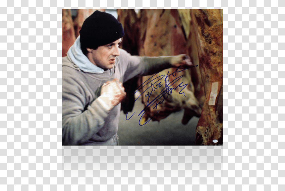 Sylvester Stallone Punching Meat, Person, Finger, Sphere Transparent Png