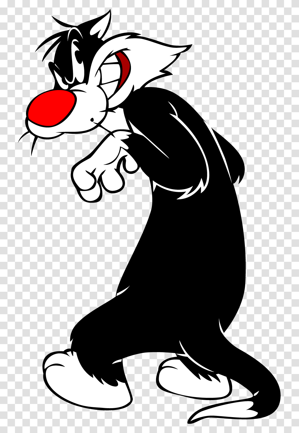 Sylvester The Cat Evil, Silhouette, Kneeling, Stencil, Hand Transparent Png