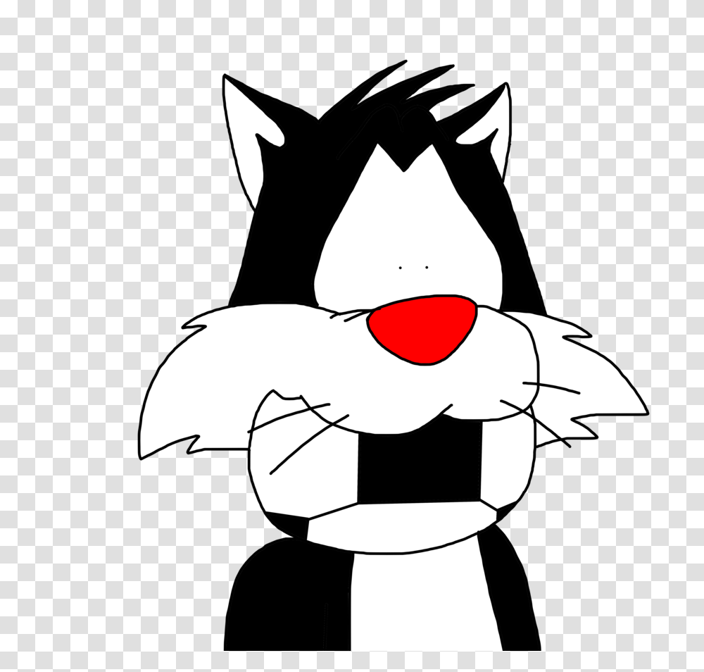 Sylvester With A Soccer Ball On His Mouth, Stencil, Performer Transparent Png