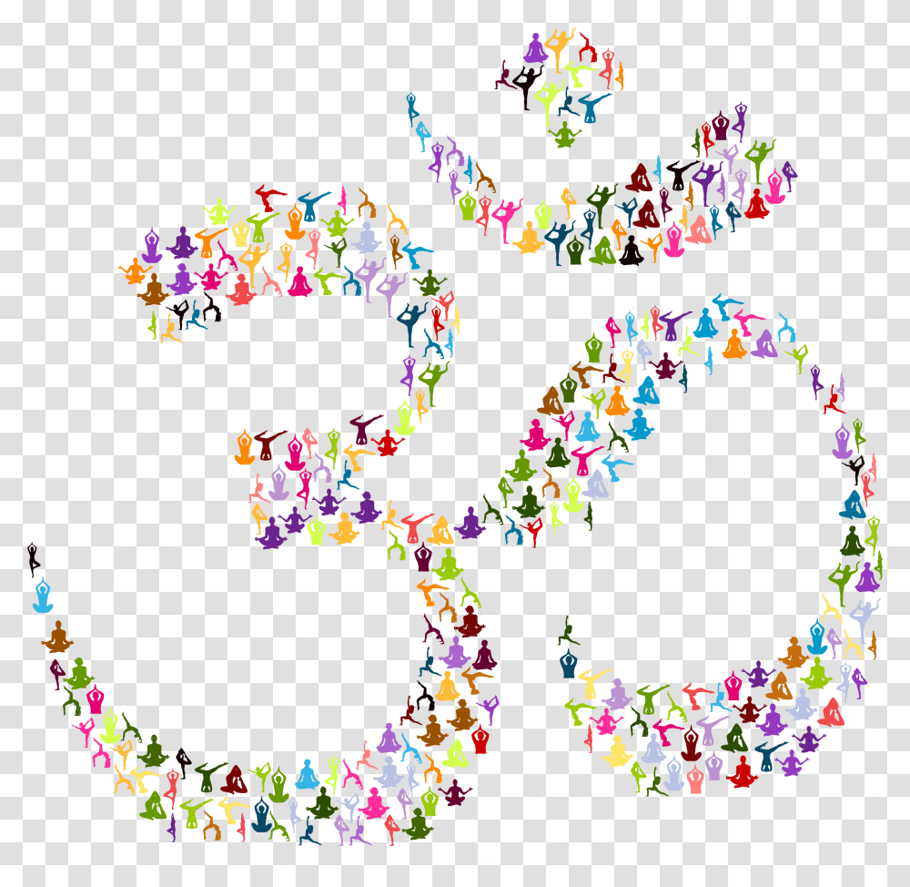 Symbol Clipart Yoga Om Clipart Black And White, Number, Confetti, Paper Transparent Png
