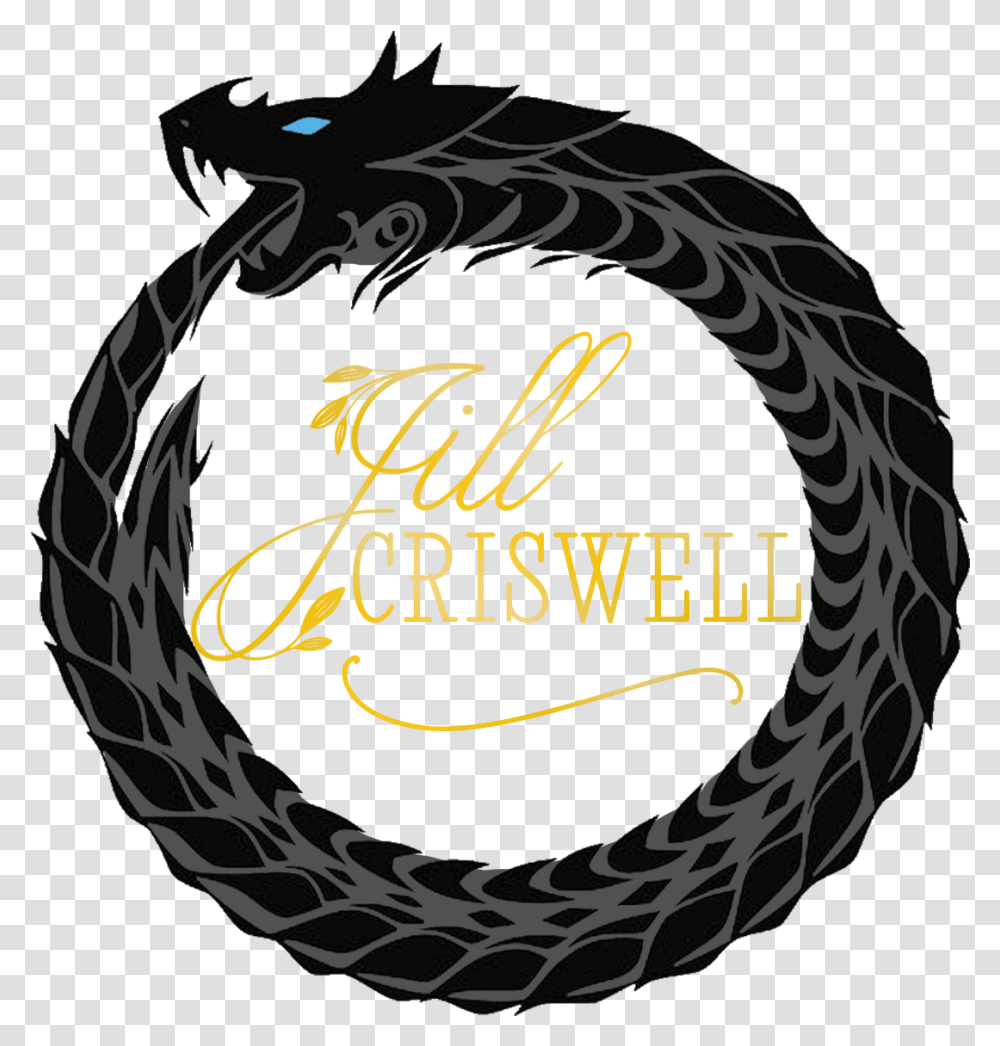 Symbol Dragon Circle Cartoon Jingfm Ouroboros, Text, Label, Rug, Leisure Activities Transparent Png