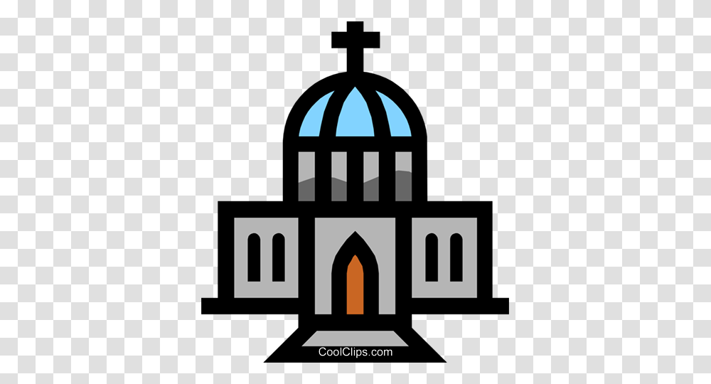 Symbol Of A Church Royalty Free Vector Clip Art Illustration, Building, Architecture, Silhouette, Cross Transparent Png