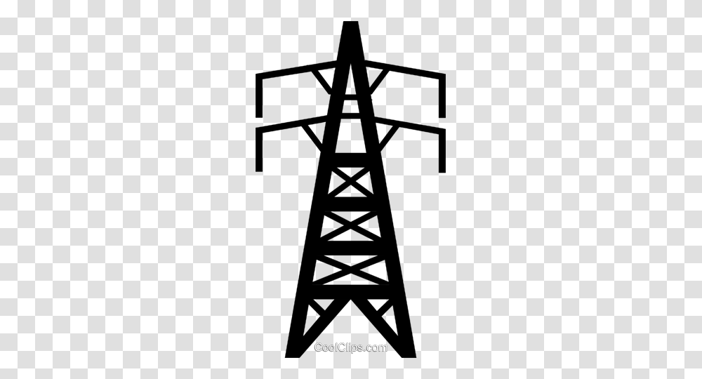 Symbol Of A Hydro Electric Tower Royalty Free Vector Clip Art, Cable, Electric Transmission Tower, Power Lines, Utility Pole Transparent Png